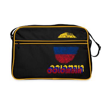 COLOMBIA,COLUMBIEN DNA FINGERPRINT - Retro Tasche - Schwarz/Gold - Vorne