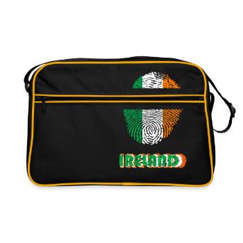 IRELAND,IRLAND DNA FINGERPRINT - Retro Tasche - Schwarz/Gold - Vorne
