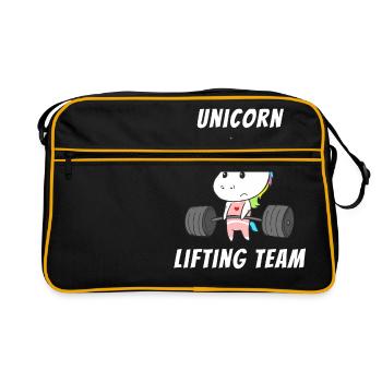 Einhorn Trainings Team Frauen Workout Gym Fitness - Retro Tasche - Schwarz/Gold - Vorne
