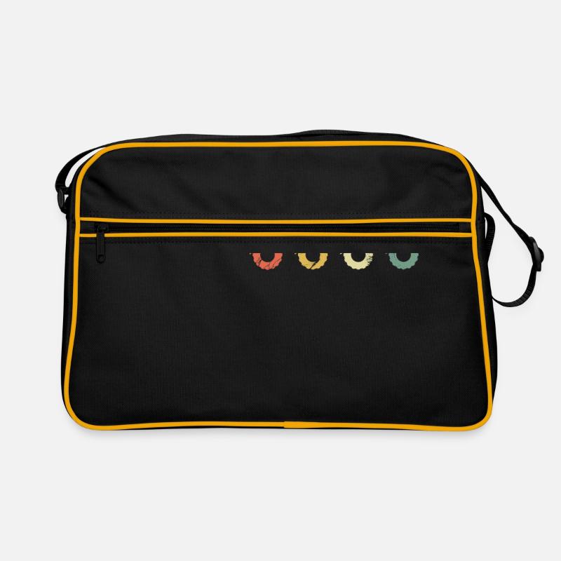 Traktor vintage Trekker Tshirt retro Geschenk - Retro Tasche - Schwarz/Gold