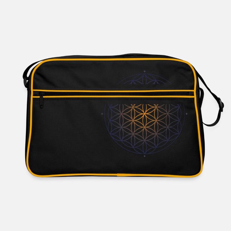 Géométrie sacrée Fleur de vie Modèle de création - Sac Retro - noir/or