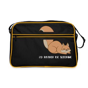 Squirrel - squirrel fan - sleeping - Retro Bag - black/gold - Front