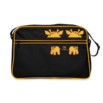 Giraffe - Giraffes - Giraffe fan - Giraffe love - Retro Bag - black/gold - Front