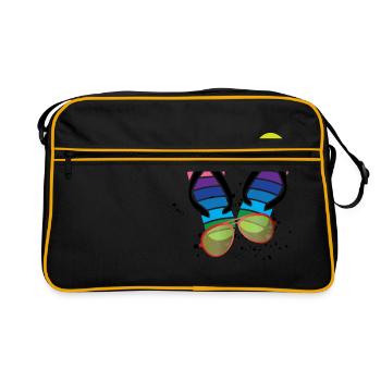 Summer Vibes Flip Flops Lunettes - Sac Retro - noir/or - Devant