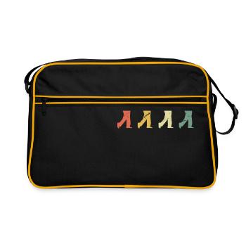 vintage golfer retro gift polo - Retro Bag - black/gold - Front