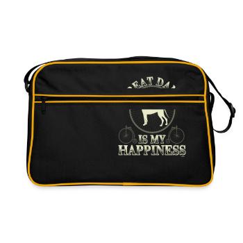 Great Dane est mon bonheur - Sac Retro - noir/or - Devant
