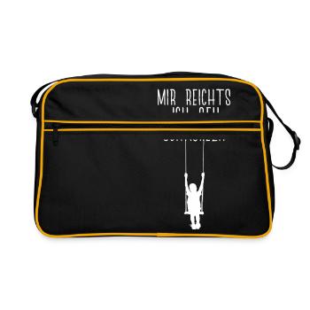 Je suis satisfait. Je vais cadeau de chemise à bascule - Sac Retro - noir/or - Devant