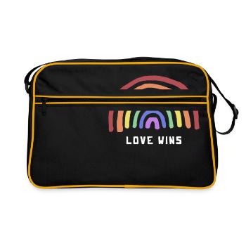 L'amour gagne le cadeau arc-en-chemise - Sac Retro - noir/or - Devant