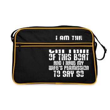 Capitaine au capitaine de ce cadeau de bateau - Sac Retro - noir/or - Devant