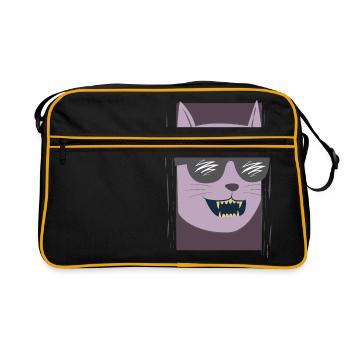 Chat / lunettes de soleil / film - Sac Retro - noir/or - Devant