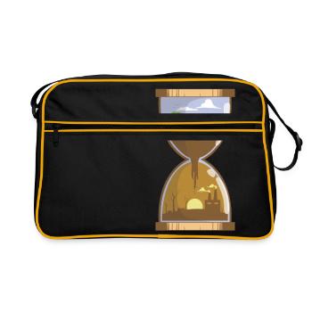 Sablier / Pollution / Conservation - Sac Retro - noir/or - Devant
