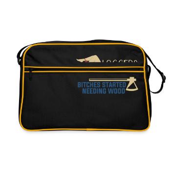 Logging Needing Wood Funny Logger - Retro Bag - black/gold - Front