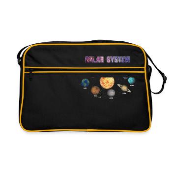 Planètes de système solaire - Sac Retro - noir/or - Devant