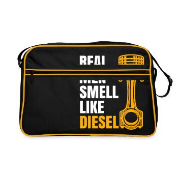 Real Men Smell Like Diesel Shirt Geschenk Tuner - Retro Tasche - Schwarz/Gold - Vorne