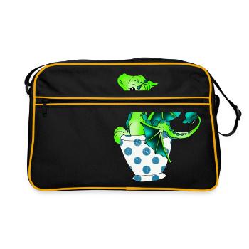 Dragon dans la coupe Créature mythique - Sac Retro - noir/or - Devant
