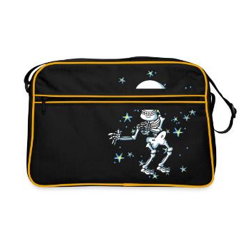 Squelette Halloween Floss comme un patron de soie dentaire - Sac Retro - noir/or - Devant