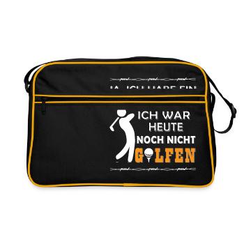 Golf golfen habe ein Problem Geschenk für Golfer - Retro Tasche - Schwarz/Gold - Vorne