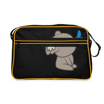 Koala - Koalas - Koala T-Shirt - Schmetterling - Retro Tasche - Schwarz/Gold - Vorne