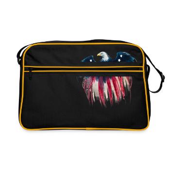 4th Of July American flag eagle - Retro Bag - black/gold - Front
