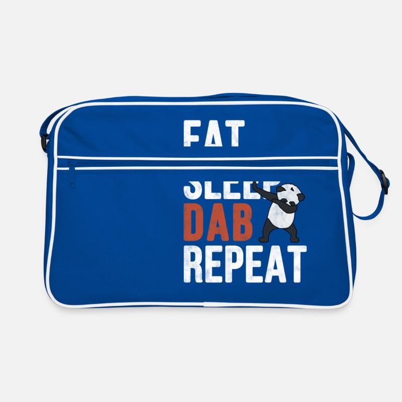 Essen Schlafen Dabben Wiederholen Geschenk Retro Tasche