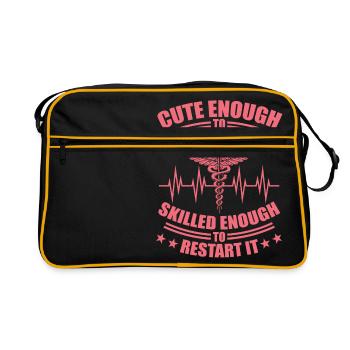 Jolie infirmière MFA cadeau - Sac Retro - noir/or - Devant