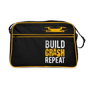 Construire Crash Répétez drone shirt cadeau drones - Sac Retro - noir/or - Devant