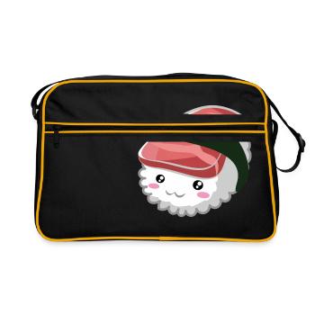 Sweet Salmon Nigiri Sushi - Retro Bag - black/gold - Front