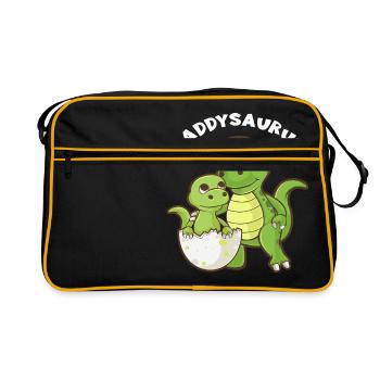 Daddysaurus - Funny Family Matching Gift - Retro Bag - black/gold - Front