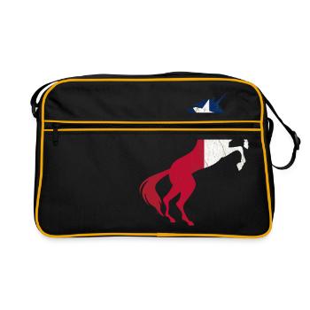 T-shirt de drapeau de licorne du Texas Cool licorne magique - Sac Retro - noir/or - Devant