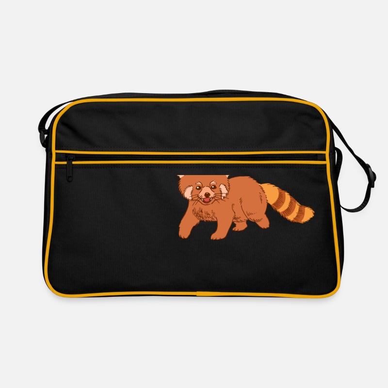 Roter Panda - Retro Tasche - Schwarz/Gold