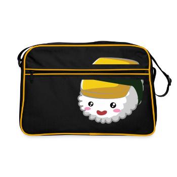 sushi6Zeichenflaeche 1 - Retro Tasche - Schwarz/Gold - Vorne