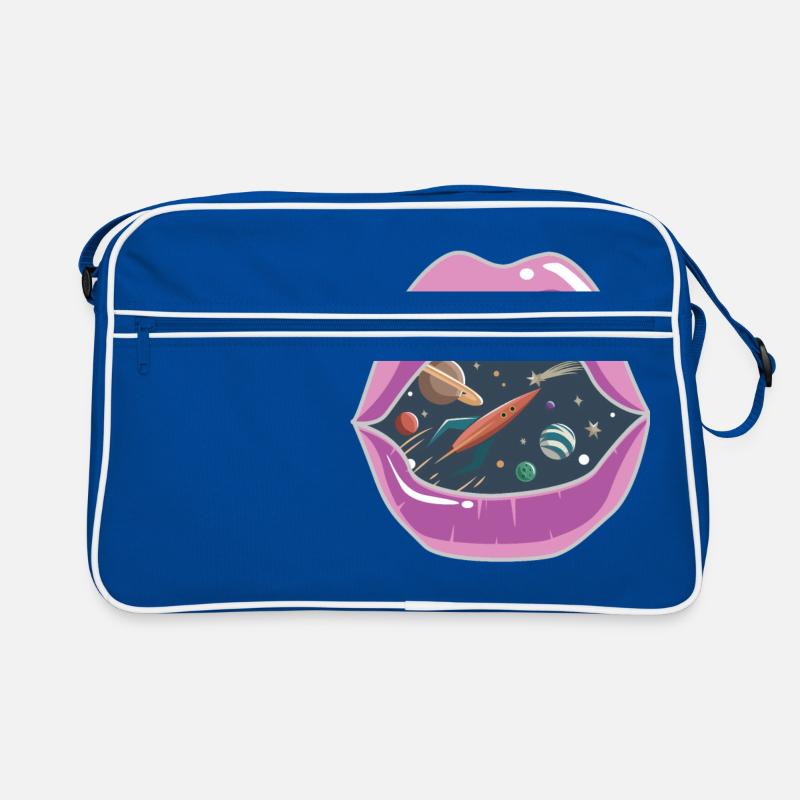 Pink lips / space Retro Bag
