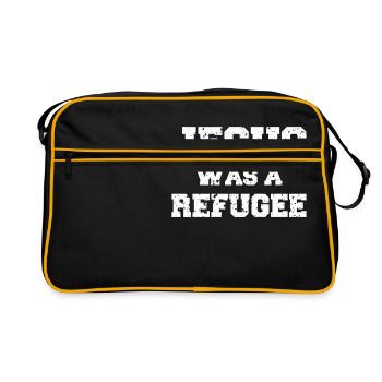 Jesus was a refugee - Retro Bag - black/gold - Front