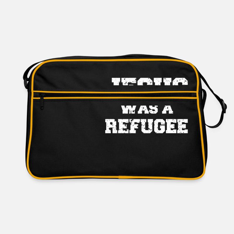 Jesus was a refugee - Retro Tasche - Schwarz/Gold