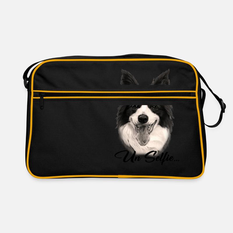 Border Collie dog Retro Bag
