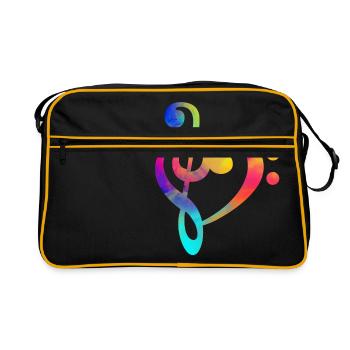 Clef Bass Clef Shirt Music Musician - Retro Bag - black/gold - Front