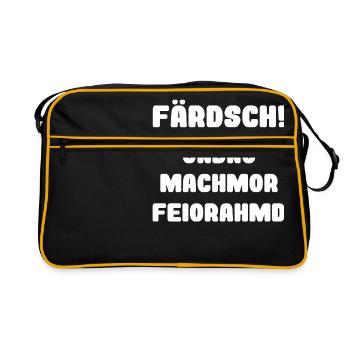 Dialecte saxon drôle travail Feierabend Farsch - Sac Retro - noir/or - Devant