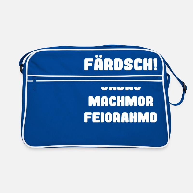 Saxon dialect funny work Feierabend Farsch Retro Bag