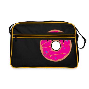 Beignet avec trou et paillettes - Sac Retro - noir/or - Devant