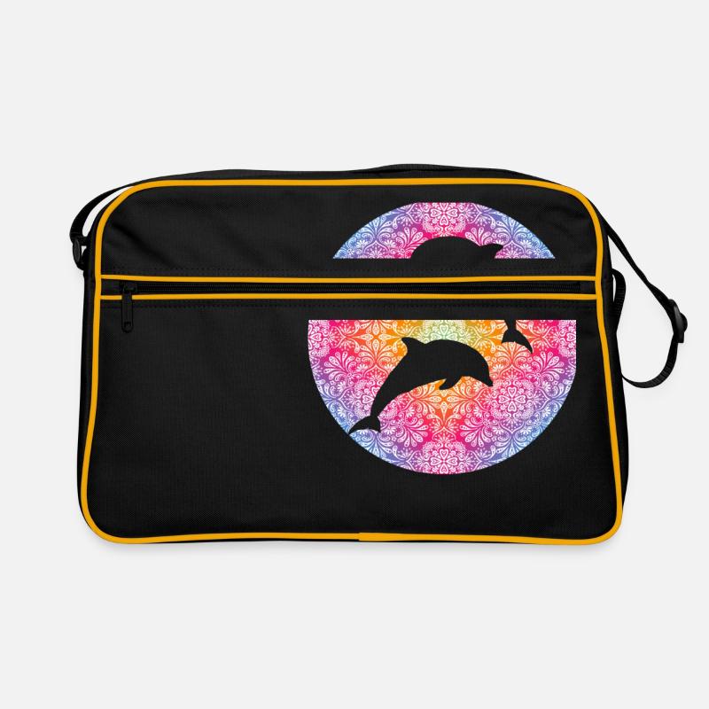 Dolphin Mandala Retro Tasche