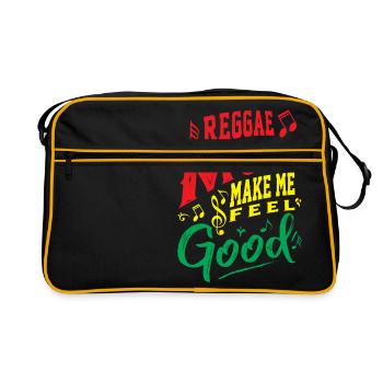 La musique reggae me fait me sentir bien - Sac Retro - noir/or - Devant