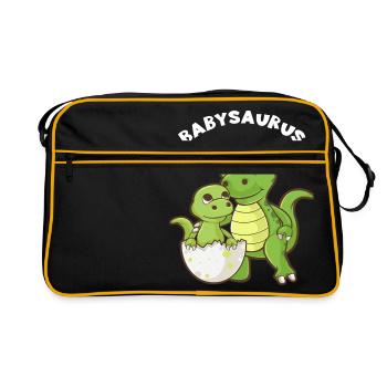 Babysaurus - Funny Family Matching Gift - Retro Bag - black/gold - Front