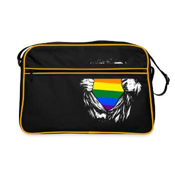 Supergay Gay Pride LGBT LGBTQ Q Queer cadeau - Sac Retro - noir/or - Devant