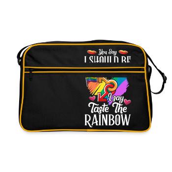 Button The Rainbow Gay Pride LGBT LGBTQ Gift - Retro Bag - black/gold - Front