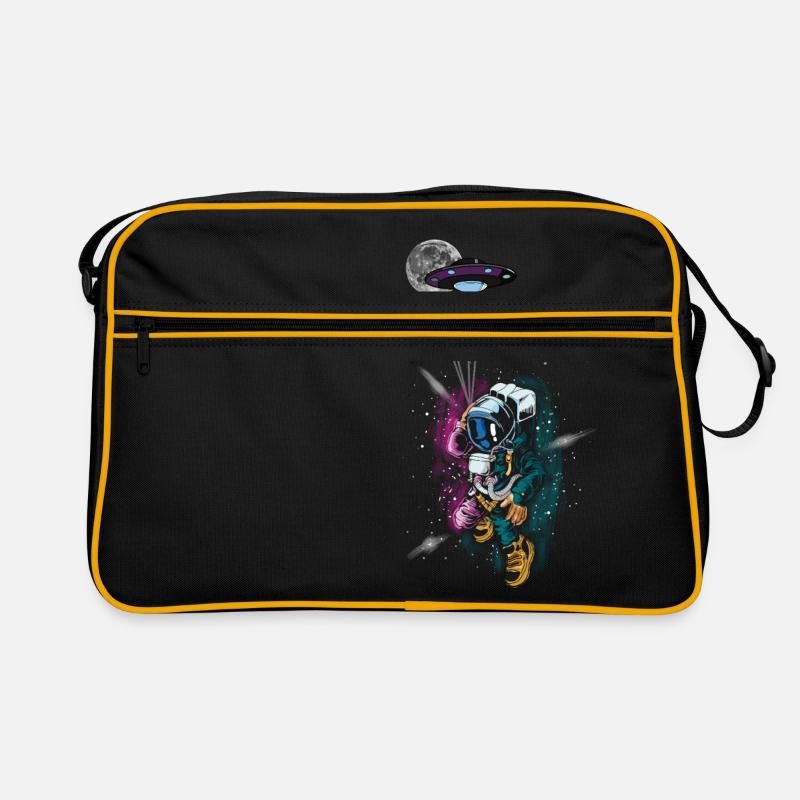 Astronaute spatial - Sac Retro - noir/or