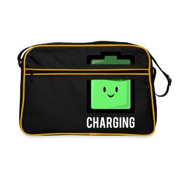 Batterie de recharge batterie verte mignonne Cartoon - Sac Retro - noir/or - Devant