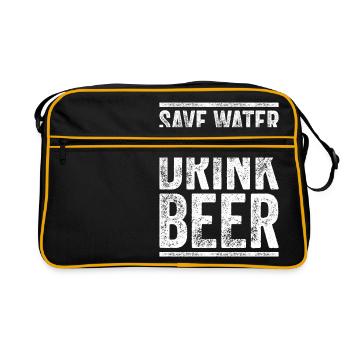 Cadeau de déclaration de bière de boisson d’eau de rechange - Sac Retro - noir/or - Devant