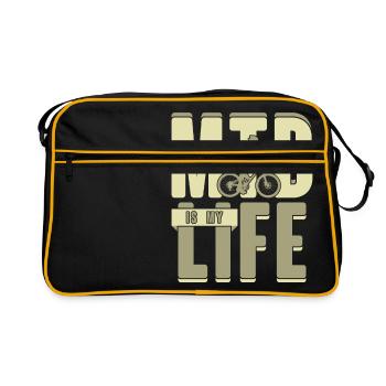 Mountain bike is my life gift wheel - Retro Bag - black/gold - Front