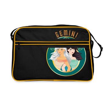 Zodiaque - Horoscope - Gémeaux - Cadeaux - Sac Retro - noir/or - Devant