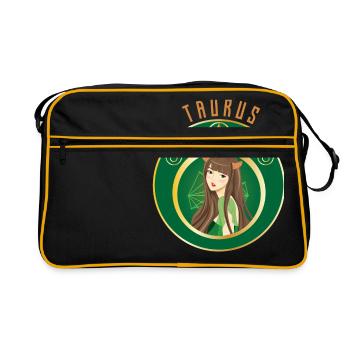 Zodiaque - Horoscope - Taureau - Cadeaux - Sac Retro - noir/or - Devant